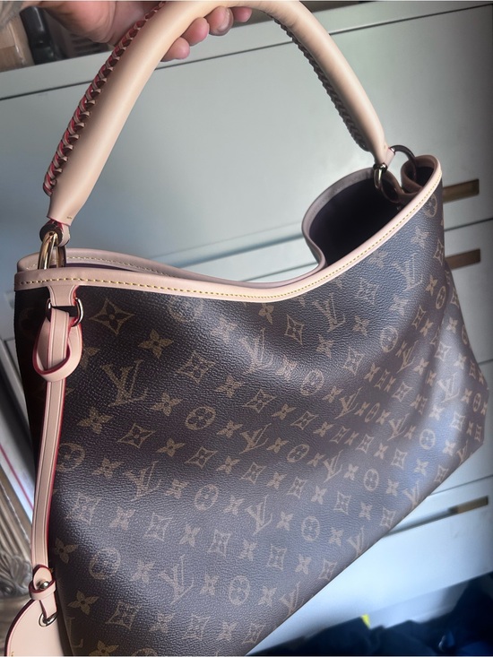 Louis Vuitton Handbags - Louis Vuitton Monogram Hobo Bag in Brown with Cream Trim
